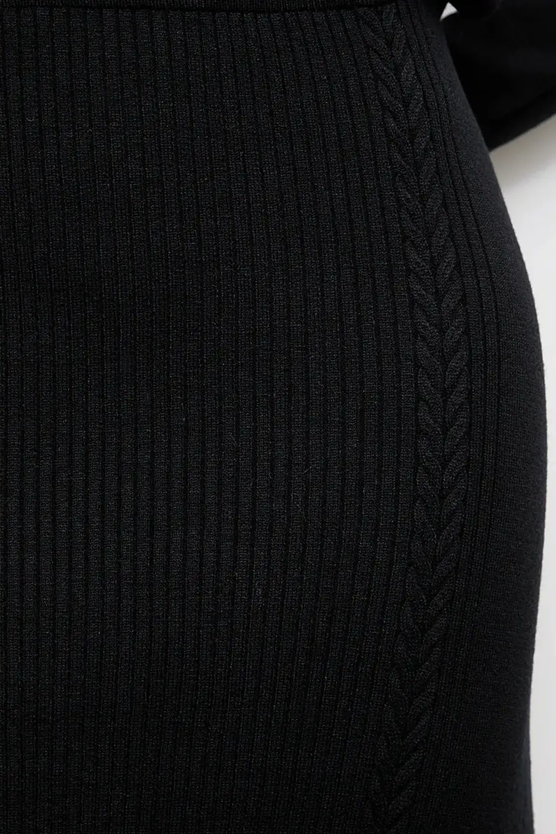 gonna in cashemire colore nero miniatura 5