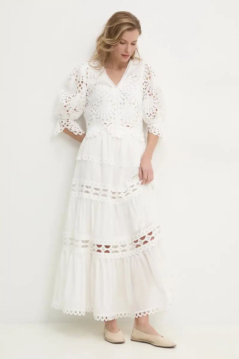 Answear Lab gonna in cotone colore bianco miniatura 2