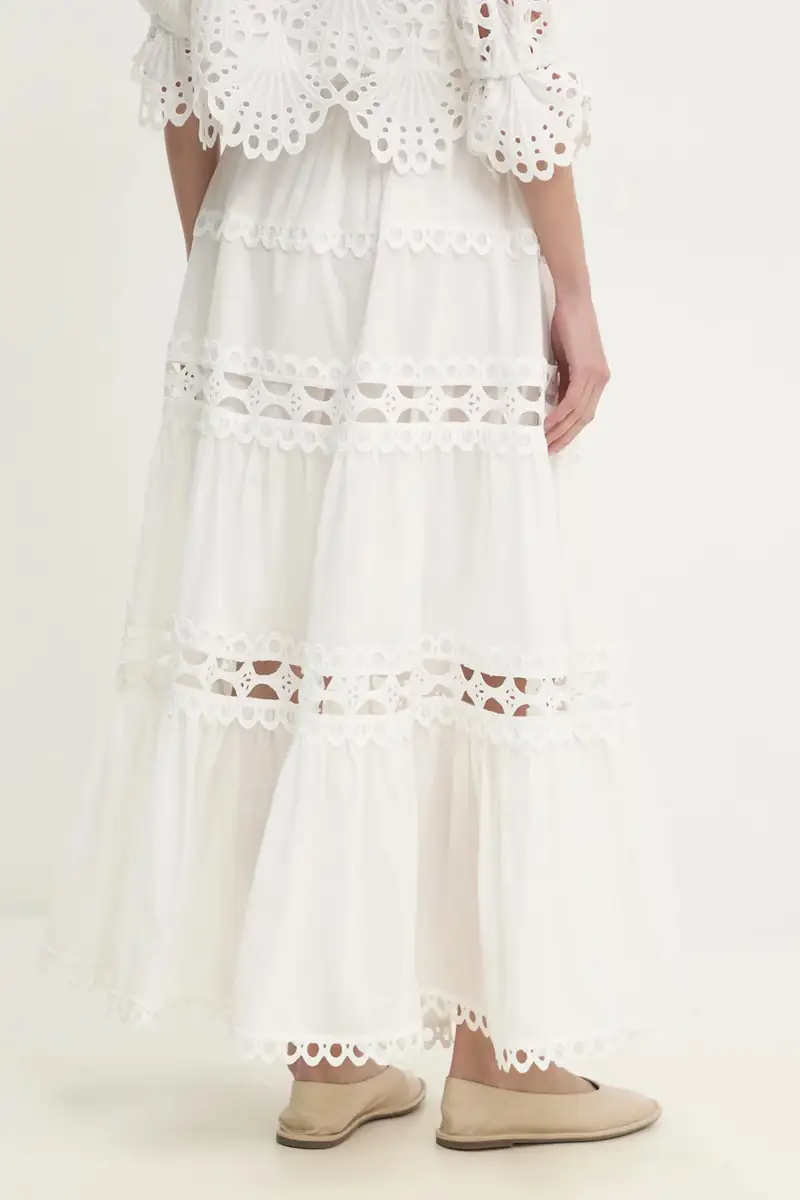 Answear Lab gonna in cotone colore bianco miniatura 3