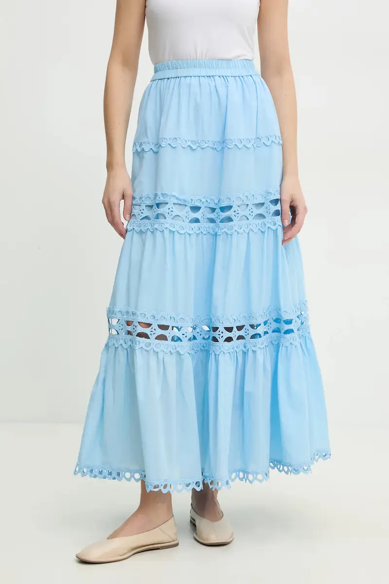 Answear Lab gonna in cotone colore blu miniatura 2