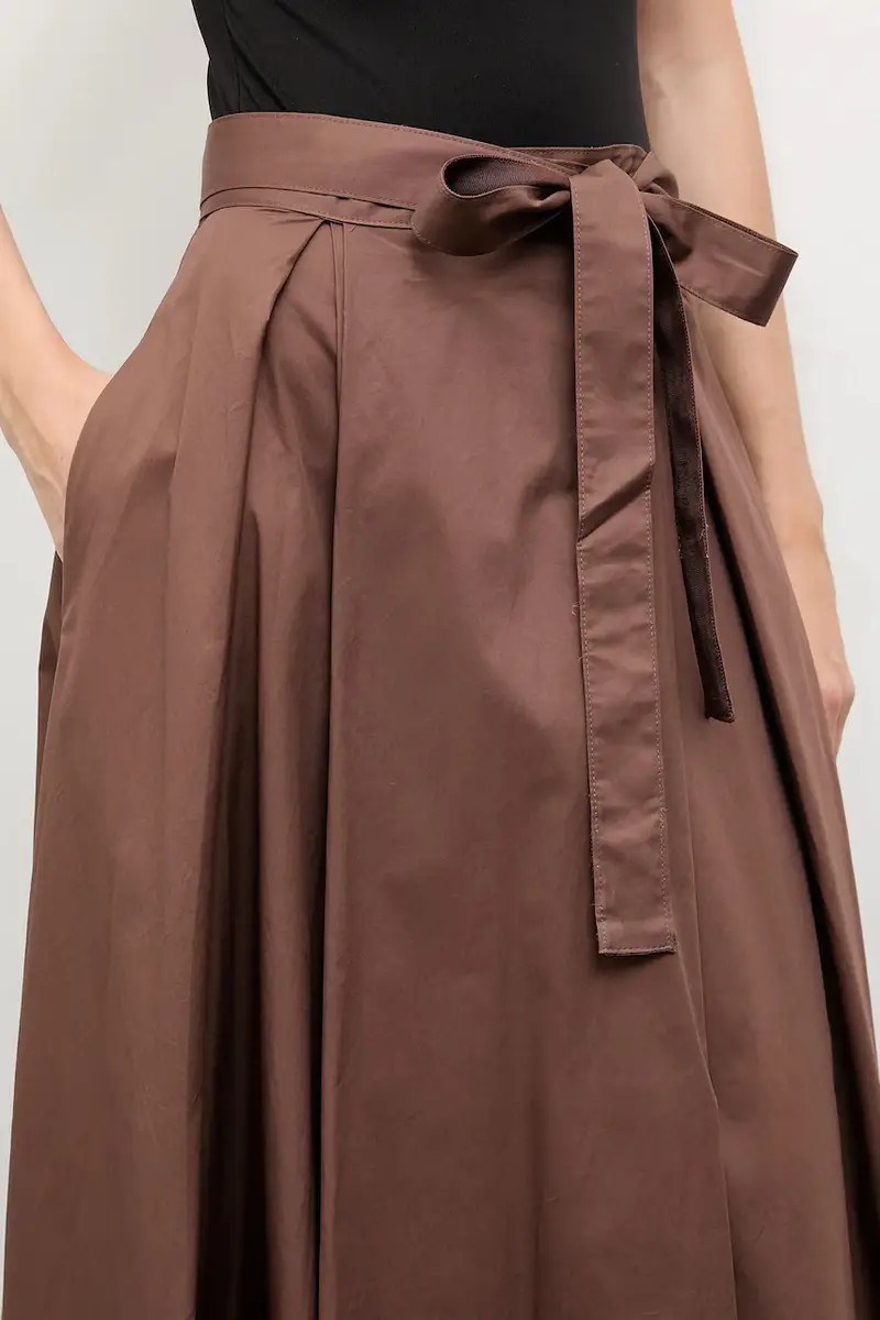 gonna in cotone colore marrone miniatura 4