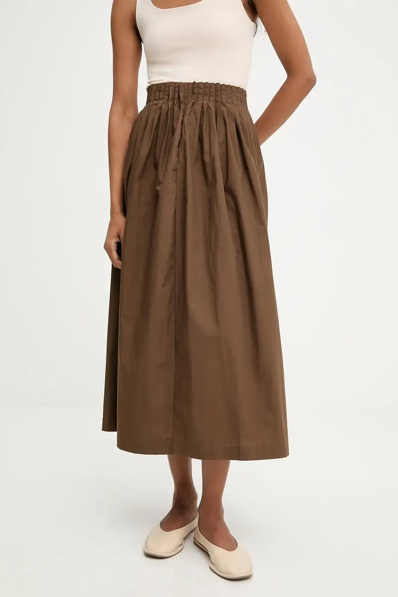 gonna in cotone colore marrone miniatura 2