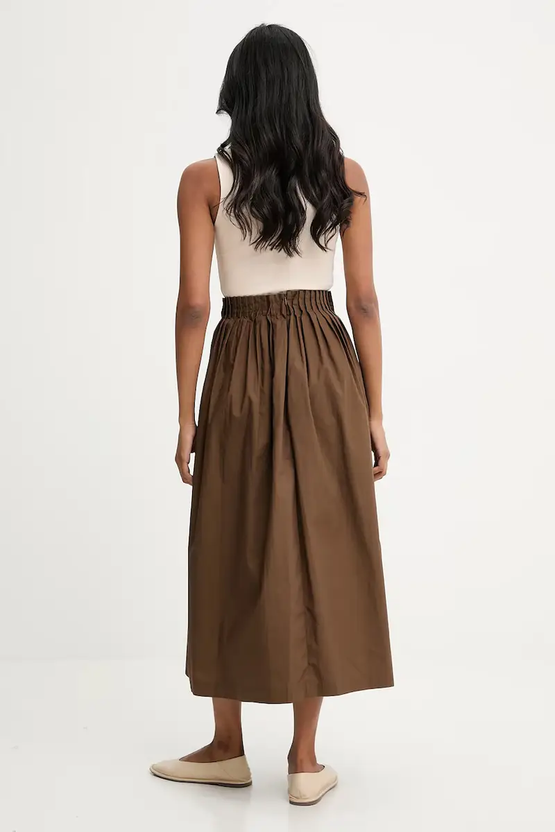 gonna in cotone colore marrone miniatura 3