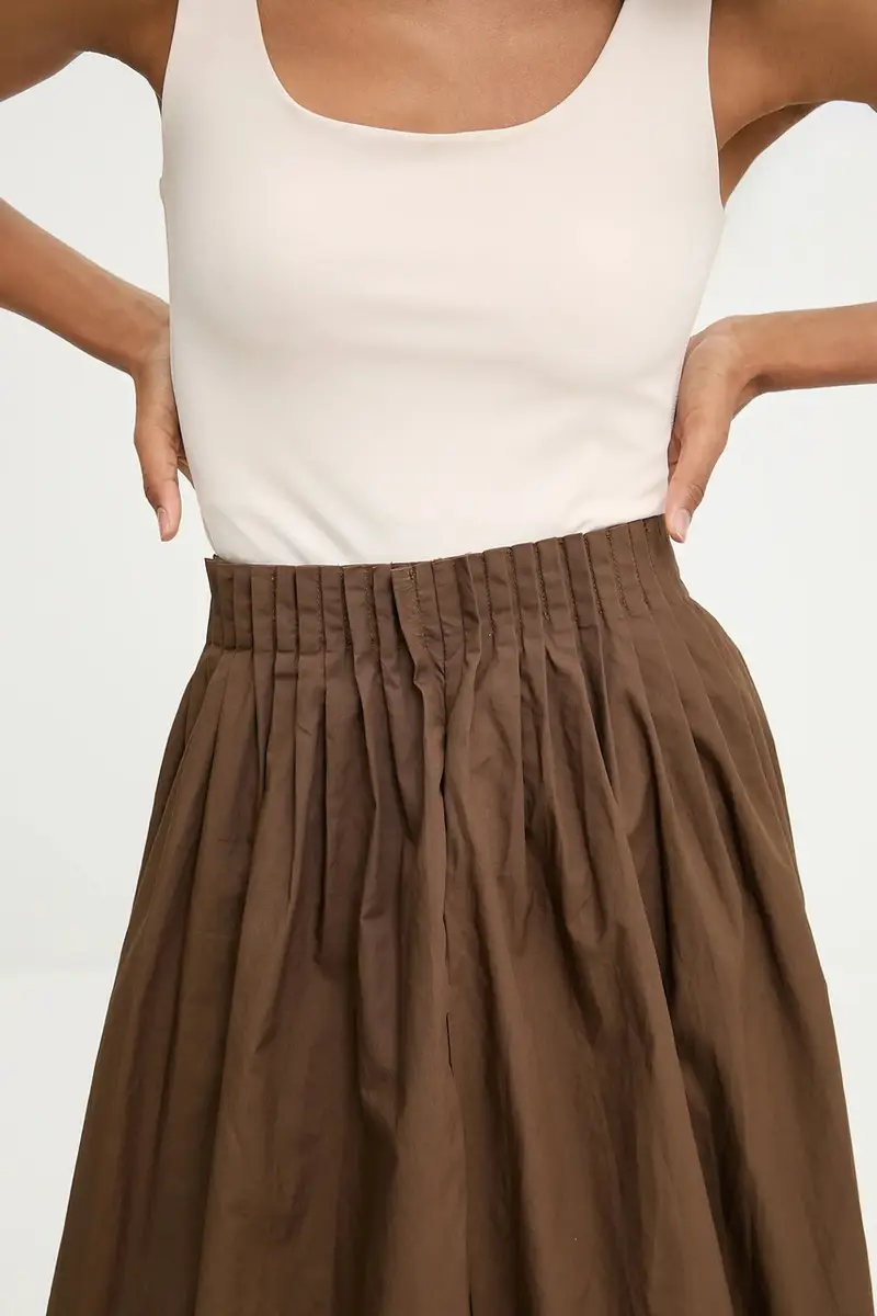 gonna in cotone colore marrone miniatura 4