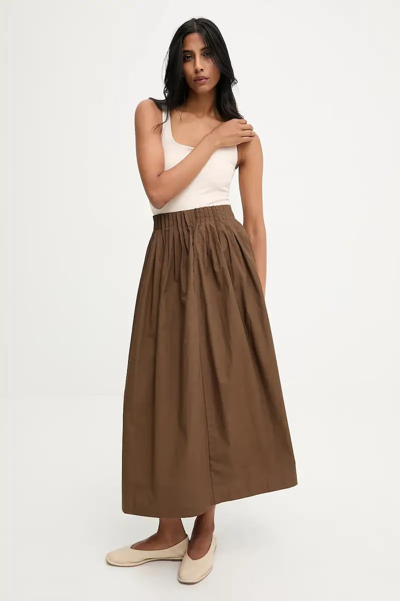 gonna in cotone colore marrone