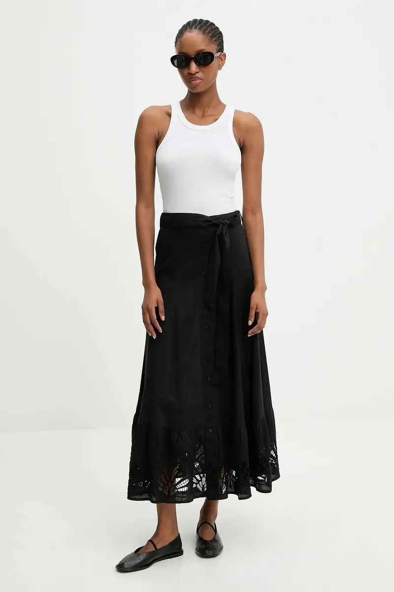 gonna in cotone colore nero miniatura 2