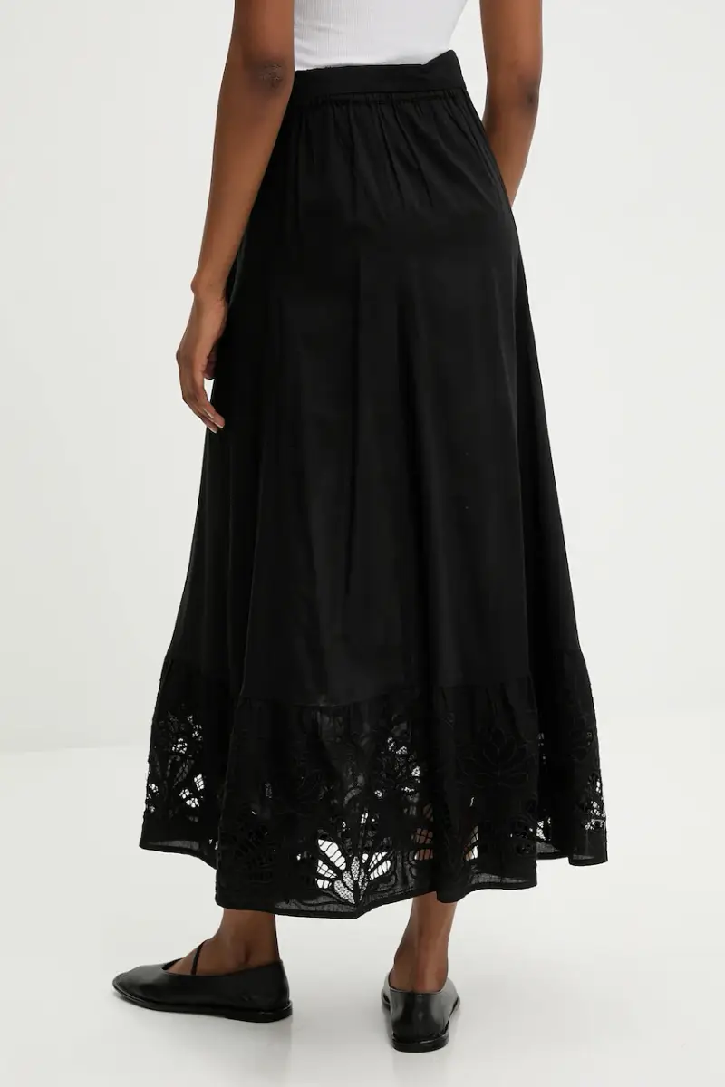 gonna in cotone colore nero miniatura 3