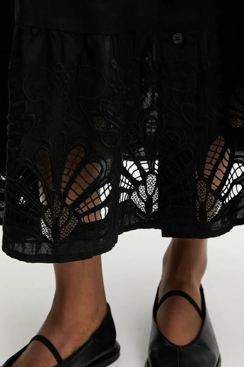 gonna in cotone colore nero miniatura 4