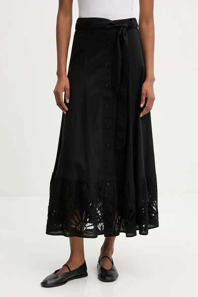 gonna in cotone colore nero