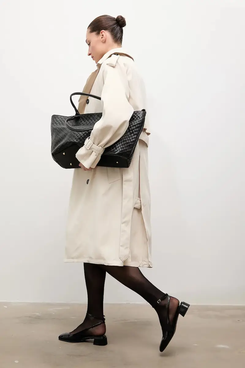 impermeabile di cotone colore beige