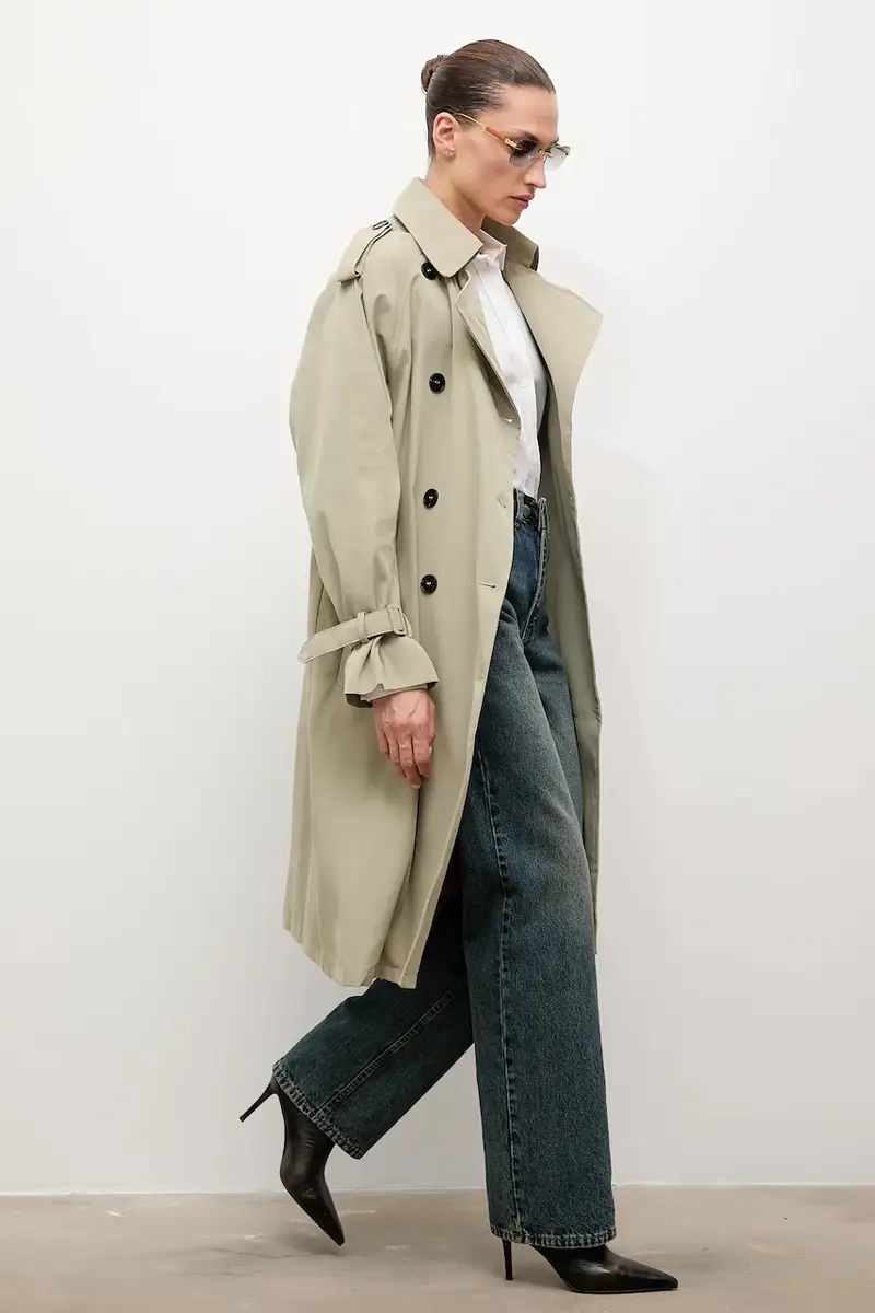 impermeabile di cotone colore turchese