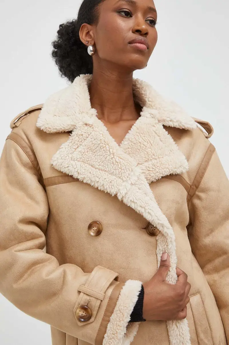 Answear Lab Lab cappotto donna Beige miniatura 4