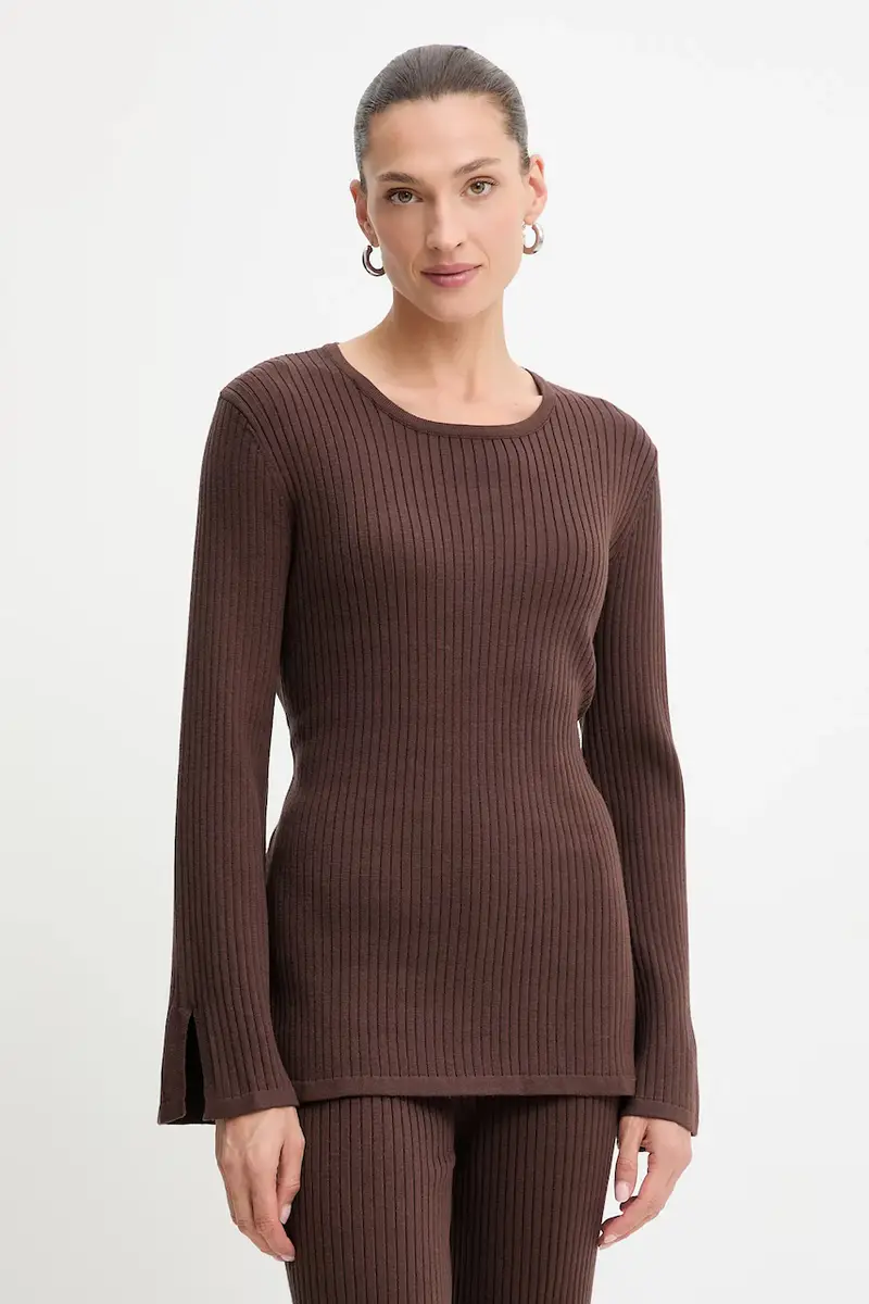 Answear Lab maglia e pantaloni colore marrone miniatura 2