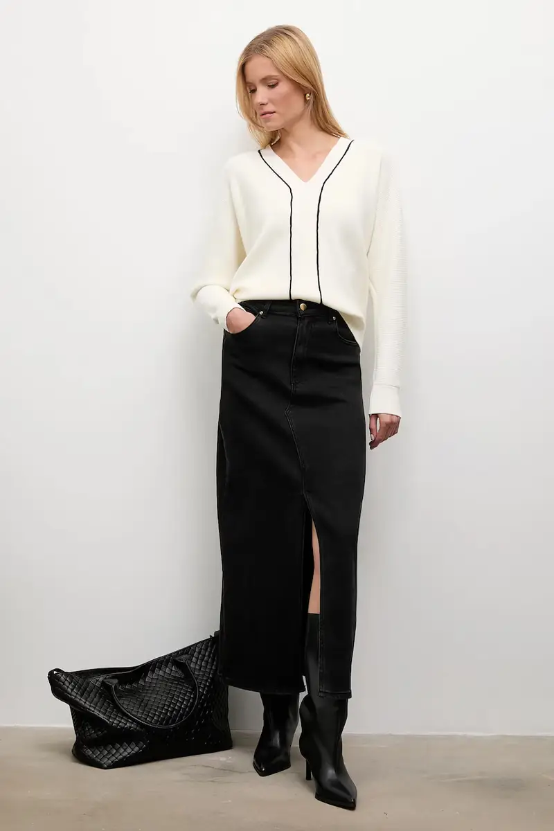 maglione con cashemire e seta donna colore beige miniatura 2