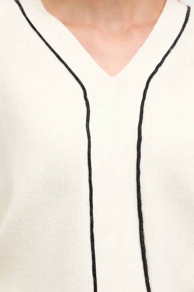 maglione con cashemire e seta donna colore beige miniatura 5