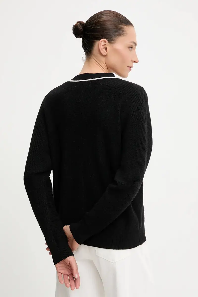 maglione con cashemire e seta donna colore nero miniatura 3