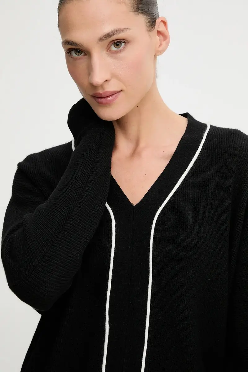 maglione con cashemire e seta donna colore nero miniatura 4