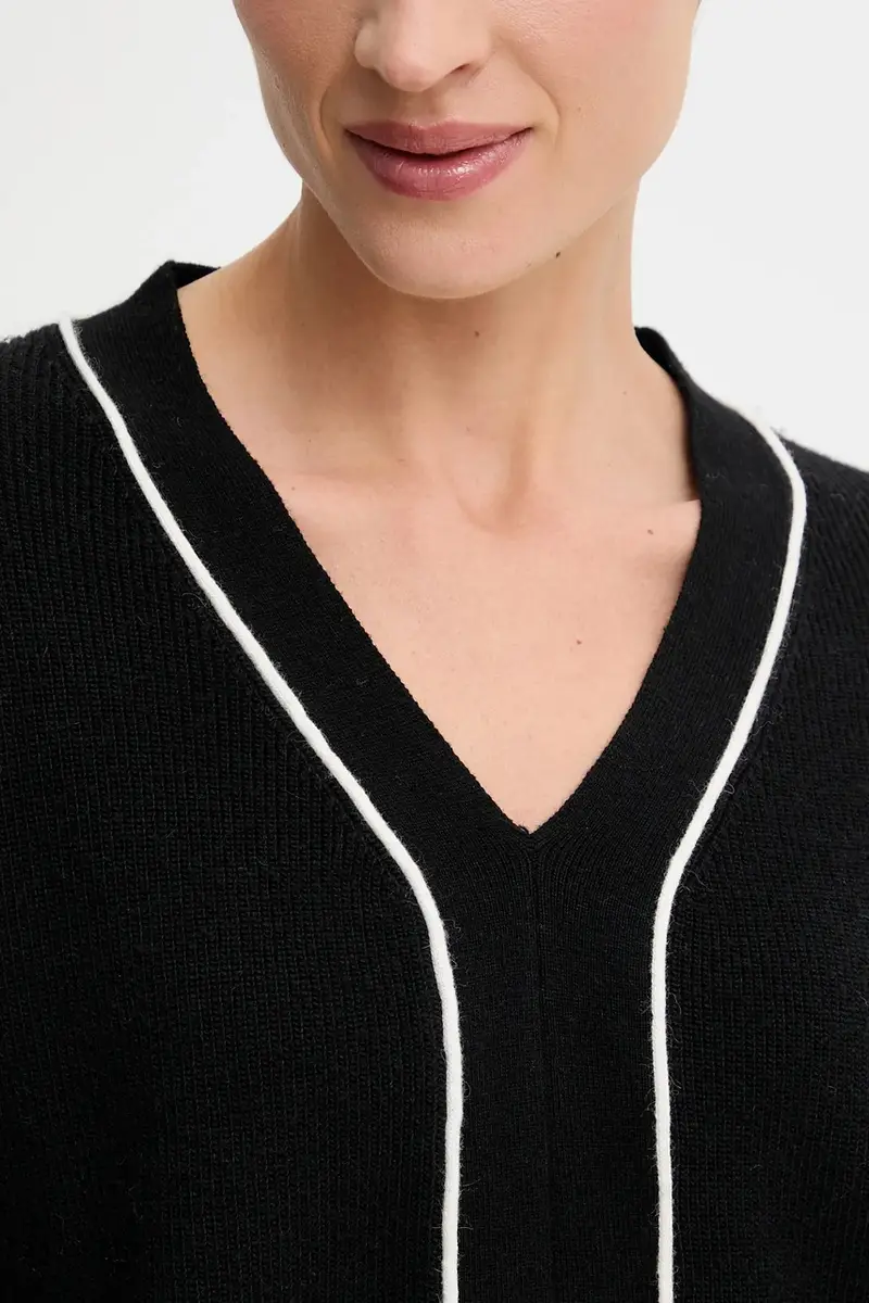 maglione con cashemire e seta donna colore nero miniatura 5