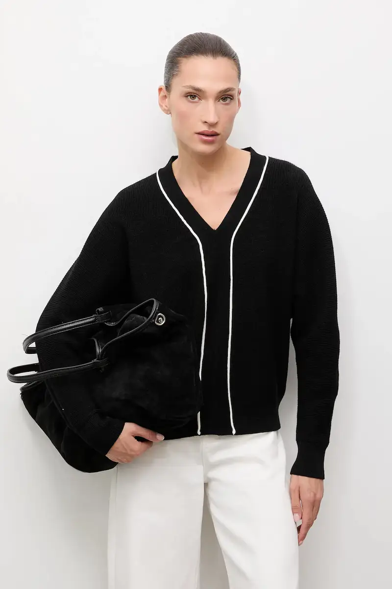 maglione con cashemire e seta donna colore nero