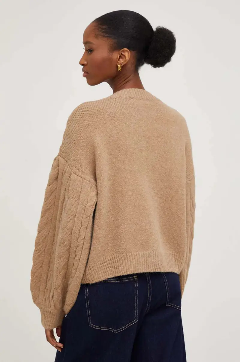 maglione con lana Marrone miniatura 3