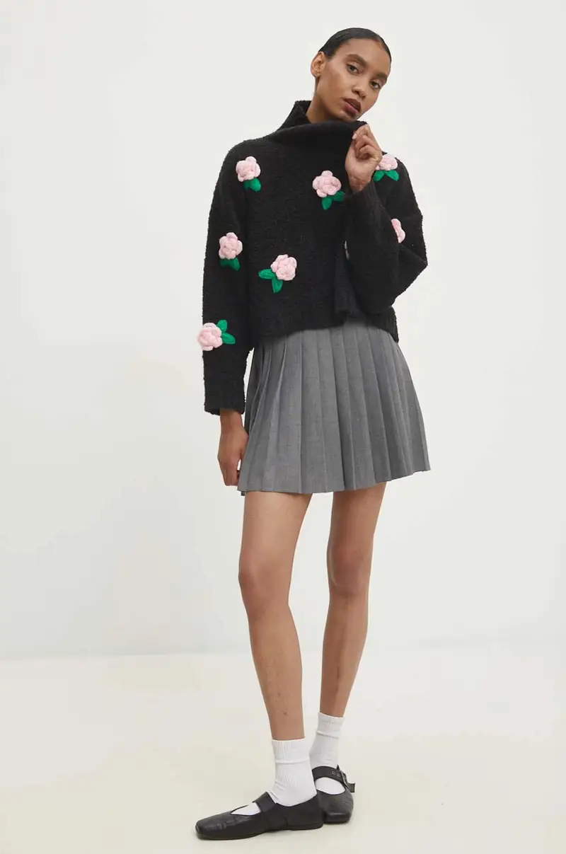 maglione con lana Nero miniatura 2