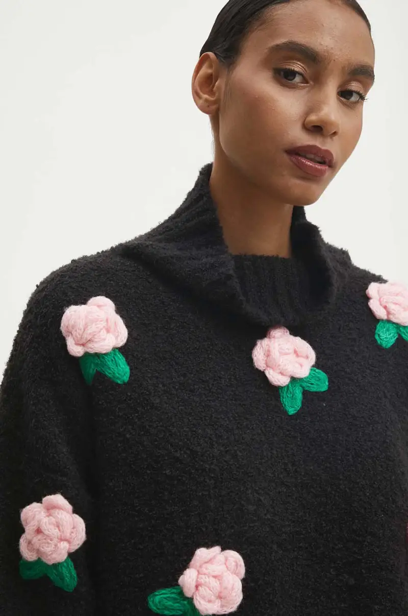 maglione con lana Nero miniatura 4