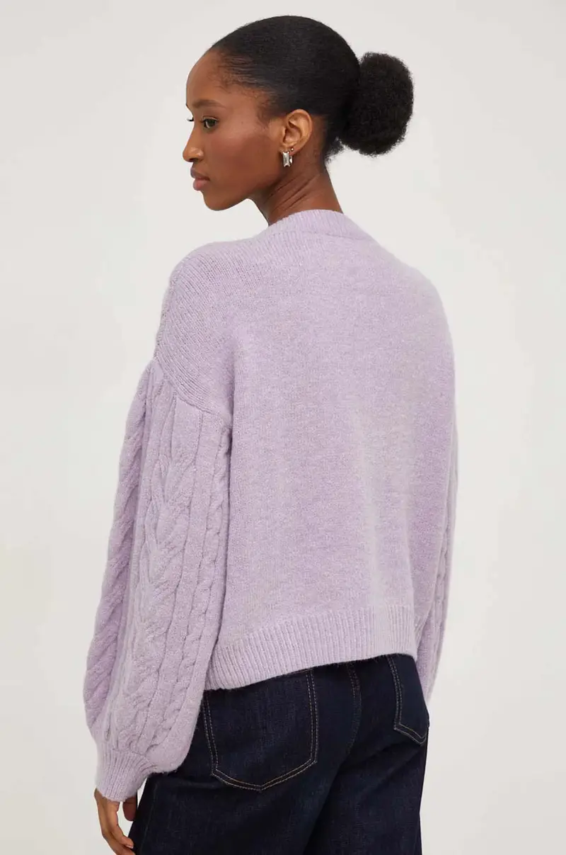 maglione con lana Violetto miniatura 3