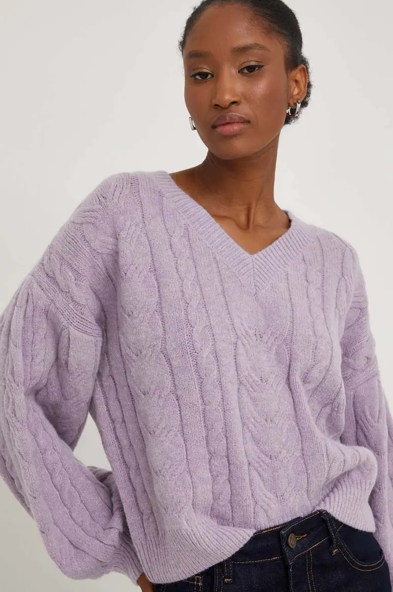 maglione con lana Violetto miniatura 4