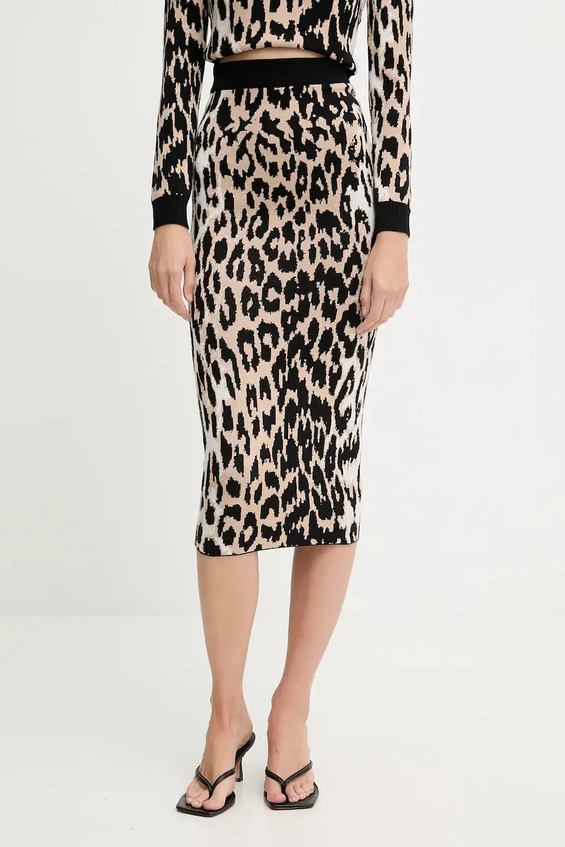 maglione e gonna donna colore beige miniatura 3