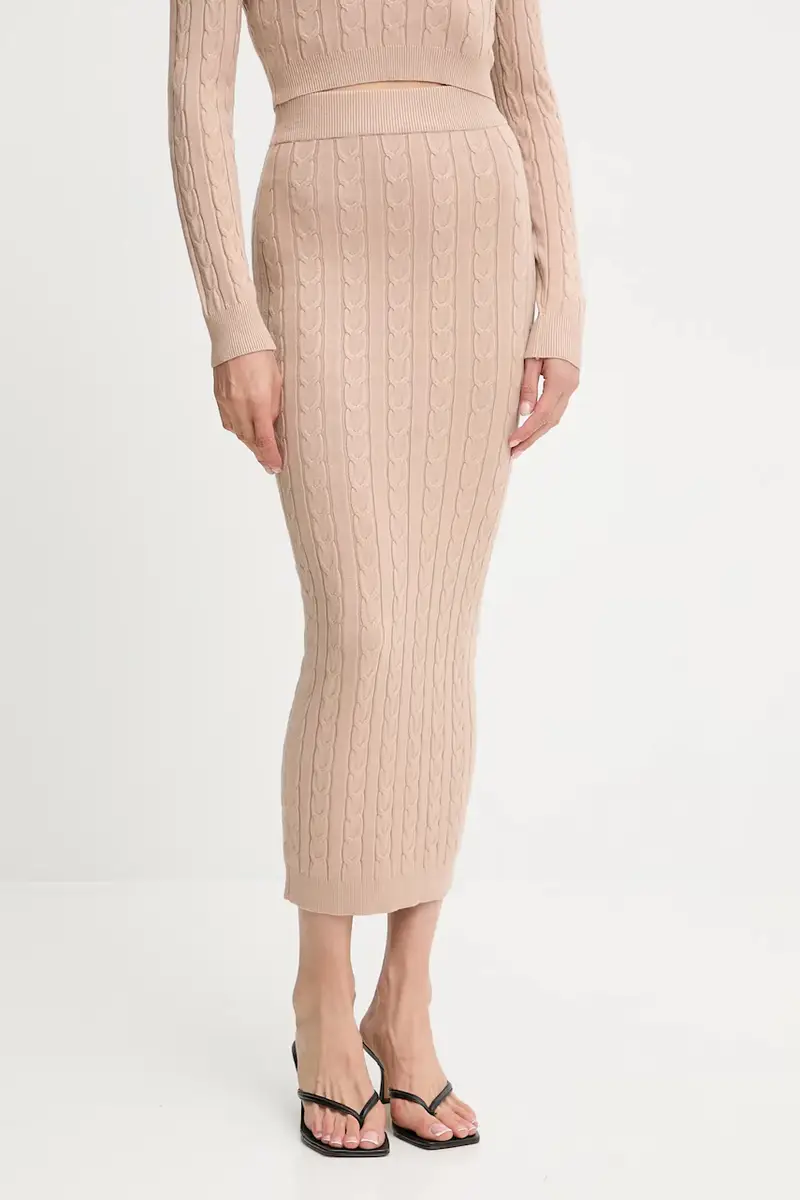 maglione e gonna donna colore beige miniatura 4