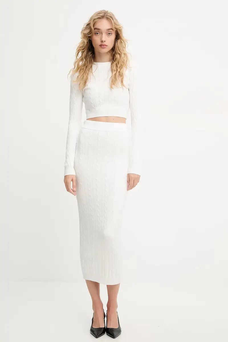 maglione e gonna donna colore bianco miniatura 2