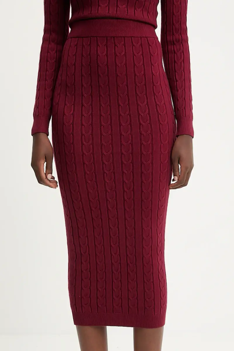 maglione e gonna donna colore granata miniatura 3