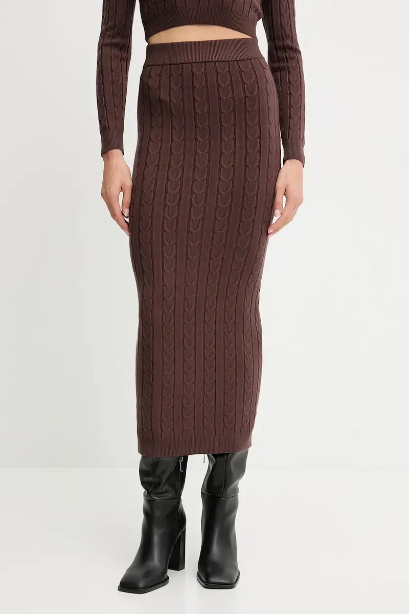 maglione e gonna donna colore marrone miniatura 3