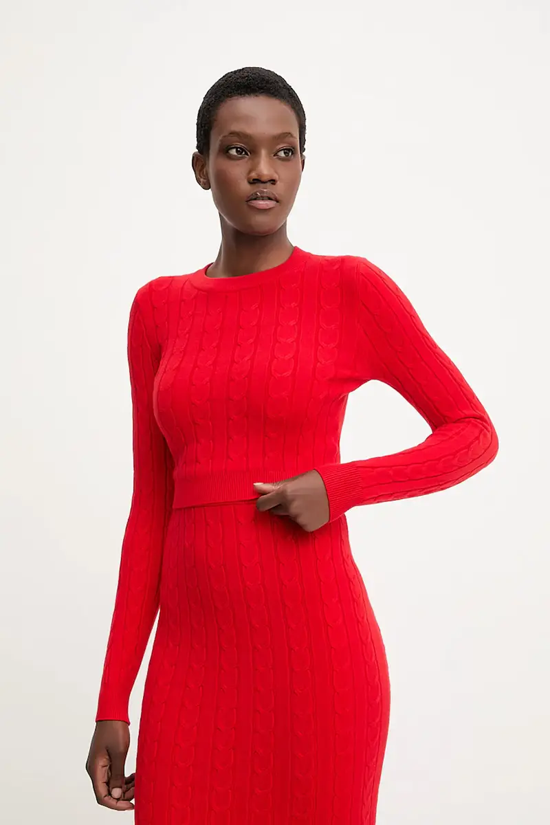 maglione e gonna donna colore rosso miniatura 2