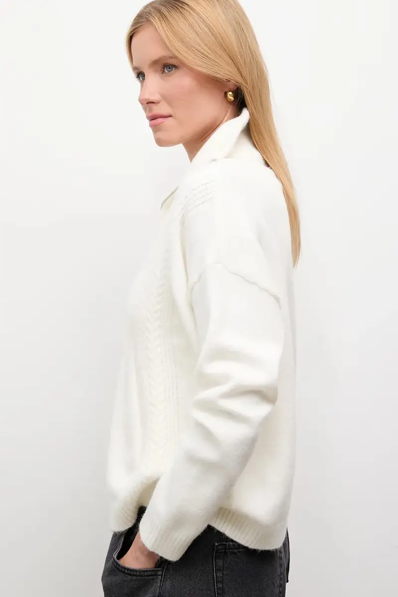 maglione in cashemire colore beige miniatura 5