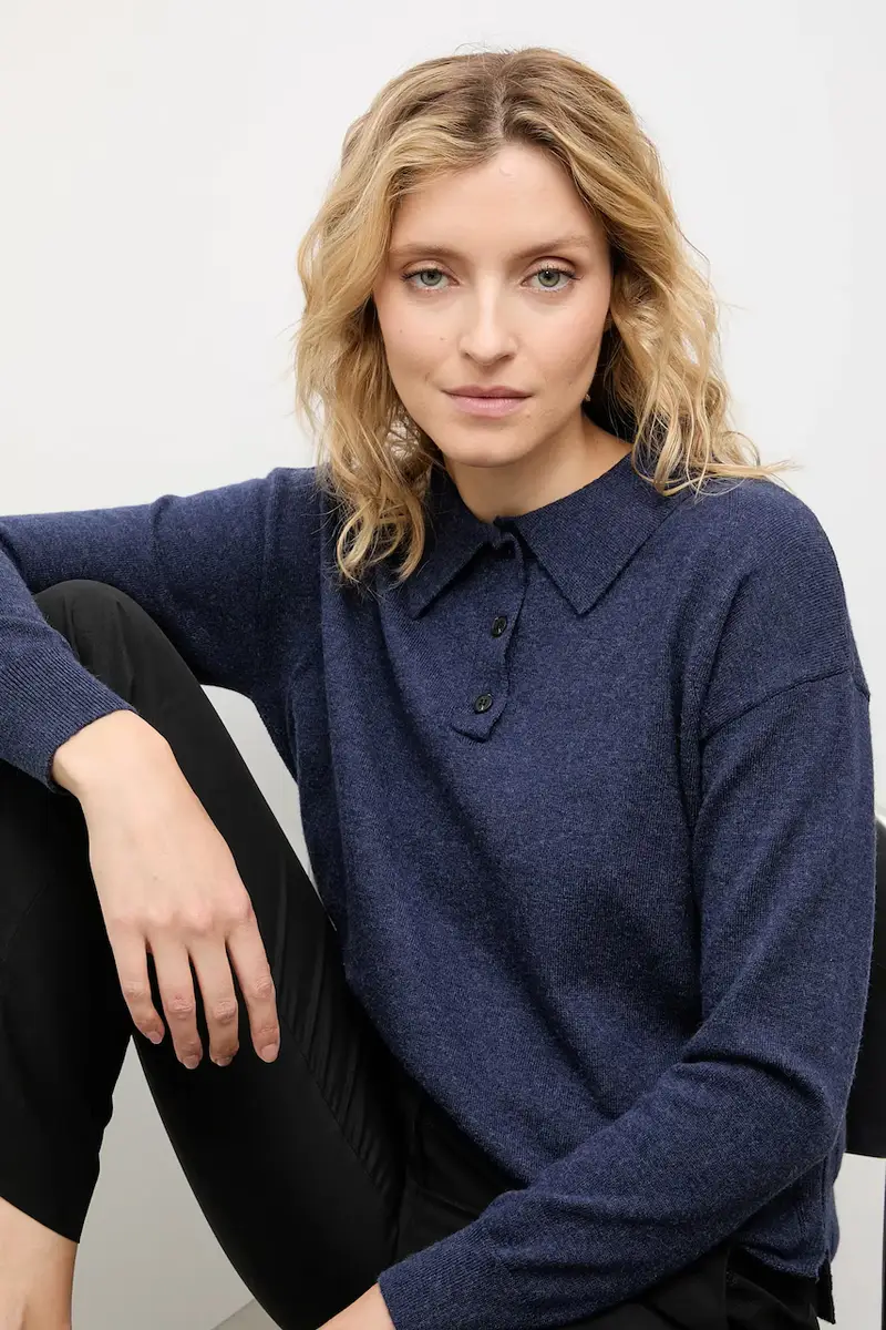 maglione in cashemire colore blu navy