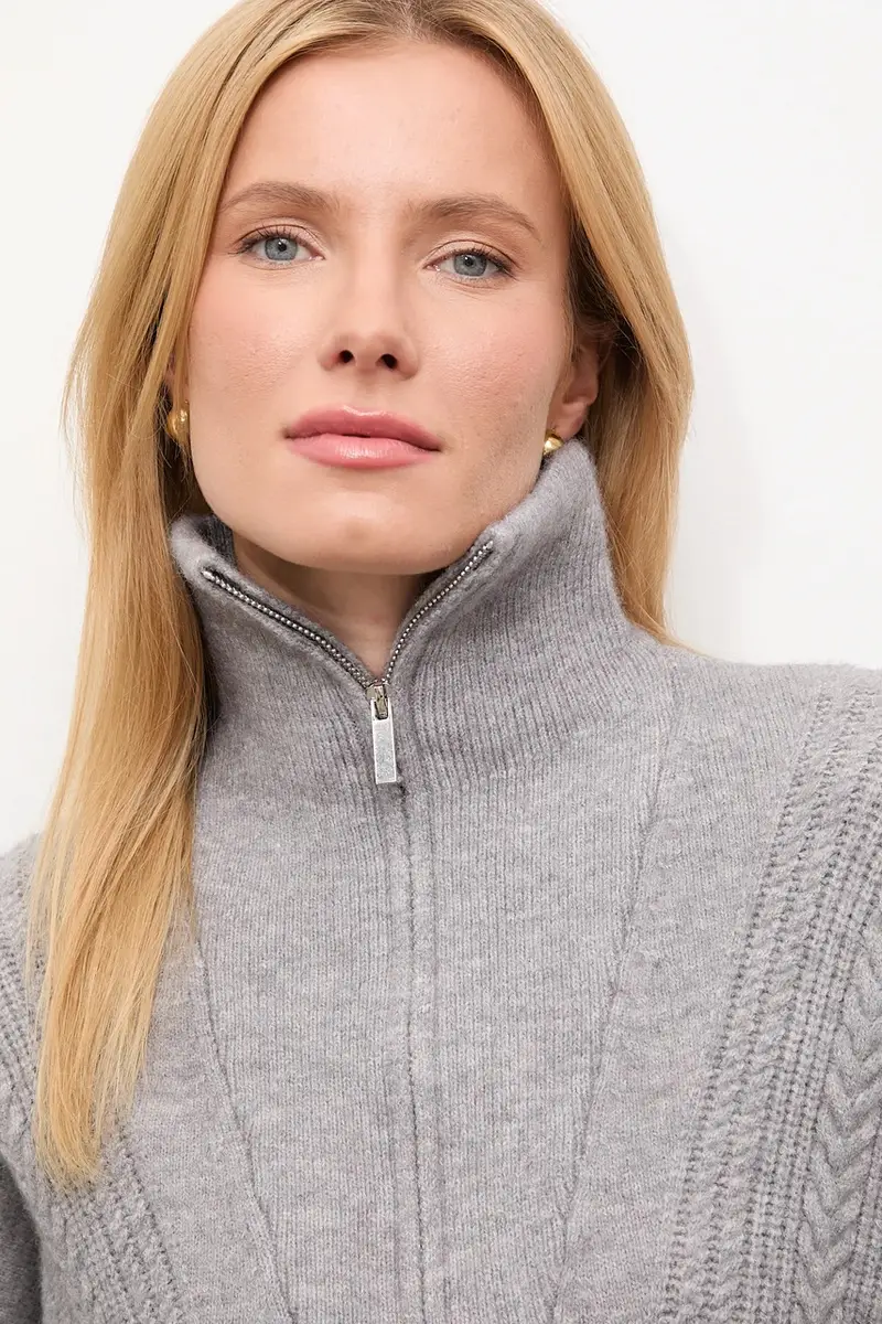 maglione in cashemire colore grigio miniatura 5