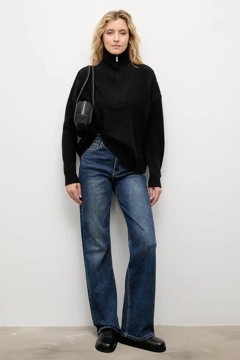 maglione in cashemire colore nero miniatura 2