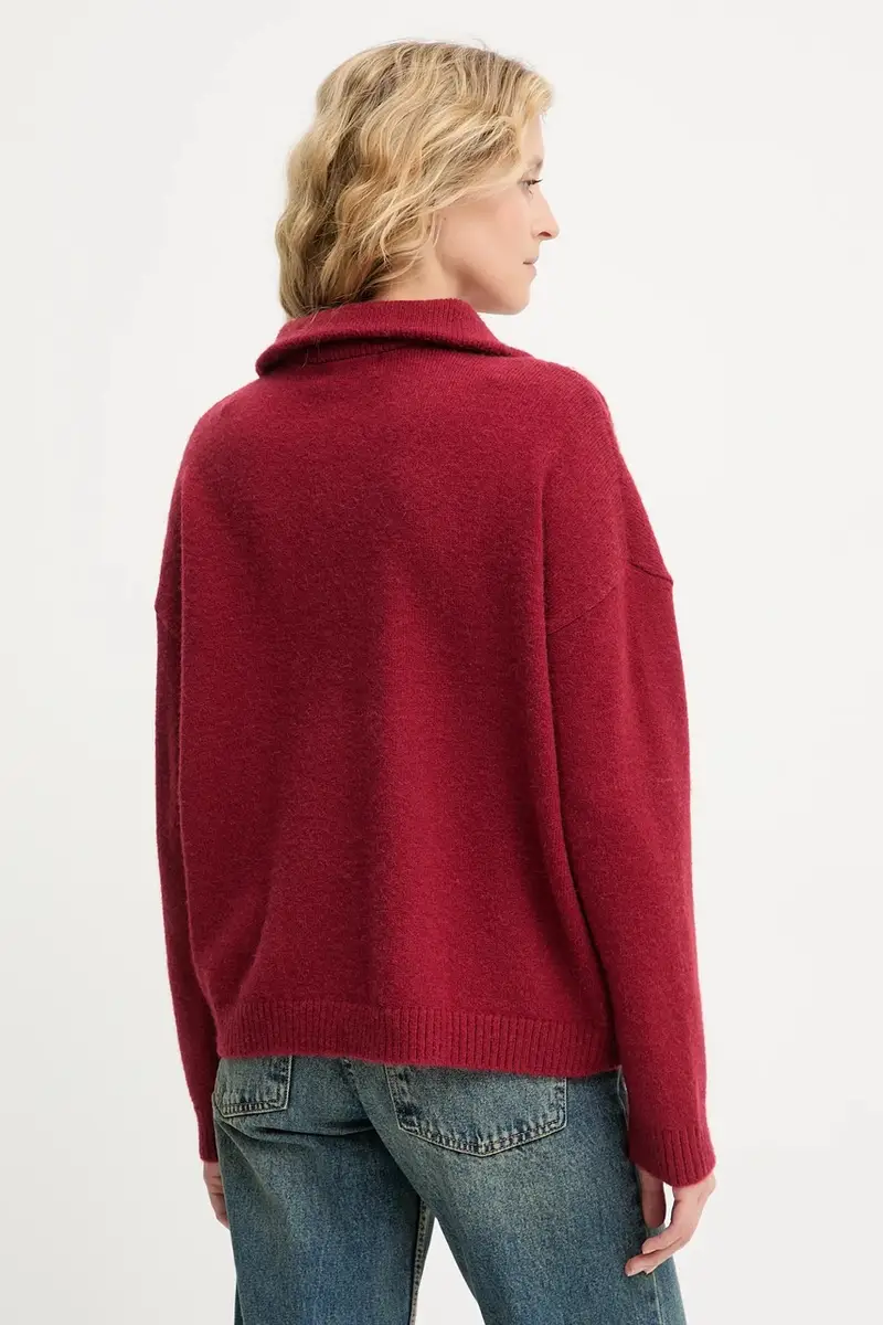 maglione in cashemire colore rosso miniatura 3