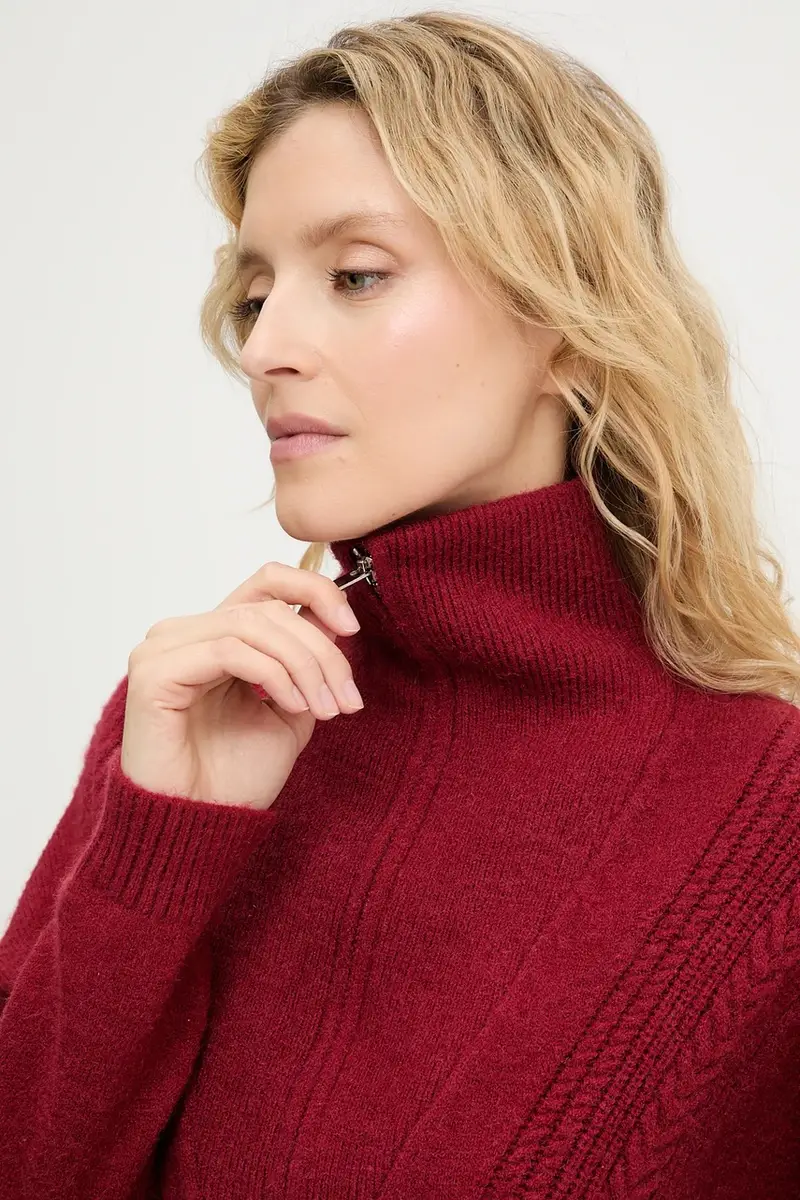 maglione in cashemire colore rosso miniatura 5