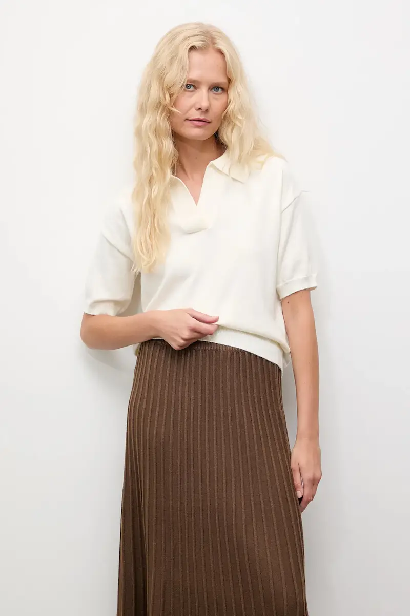 maglione in cashemire donna colore beige