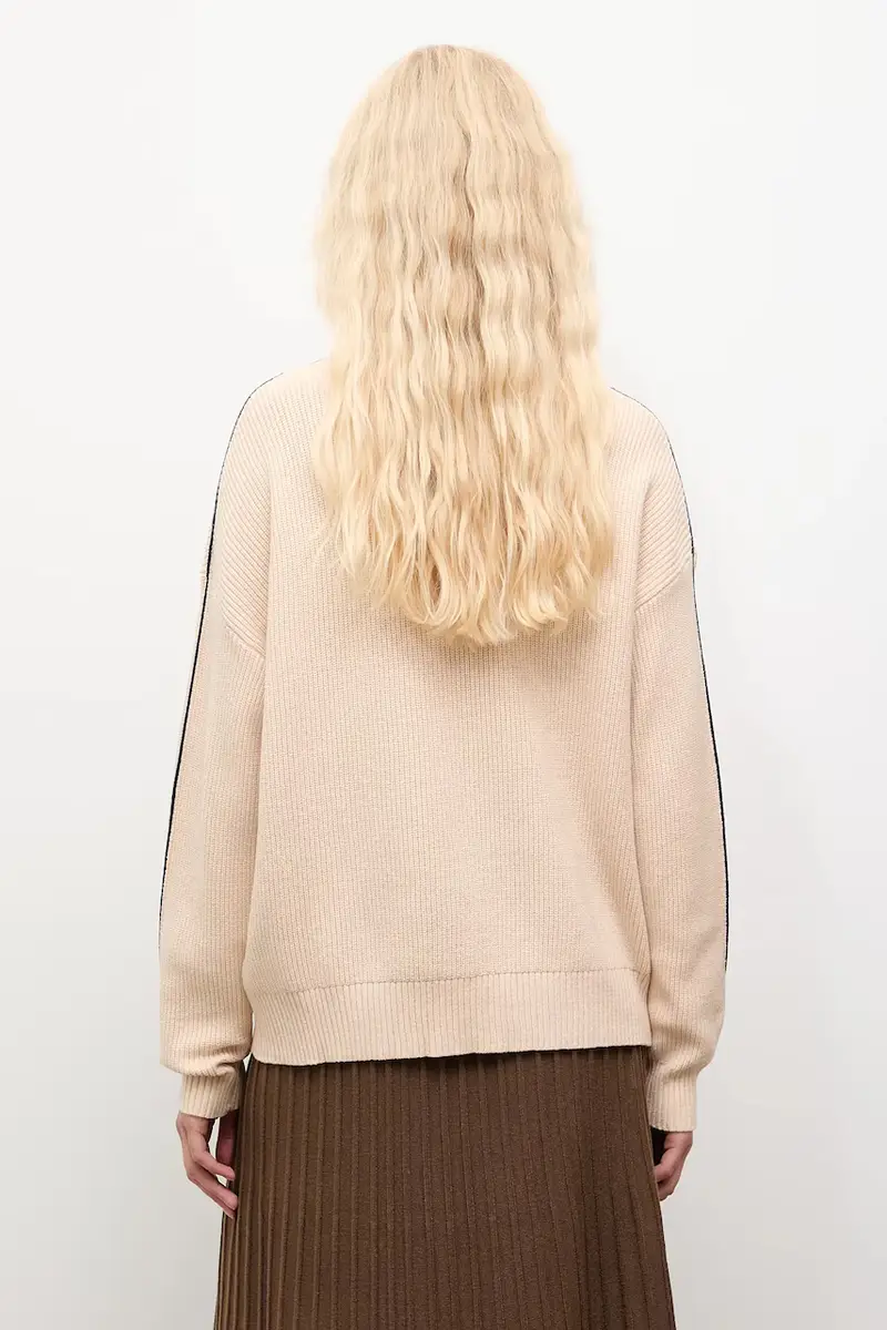 maglione in cashemire donna colore beige miniatura 3