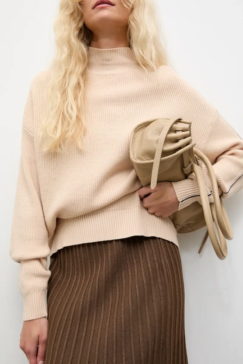 maglione in cashemire donna colore beige