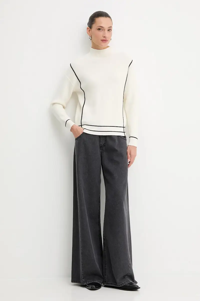 maglione in cashemire donna colore beige miniatura 2