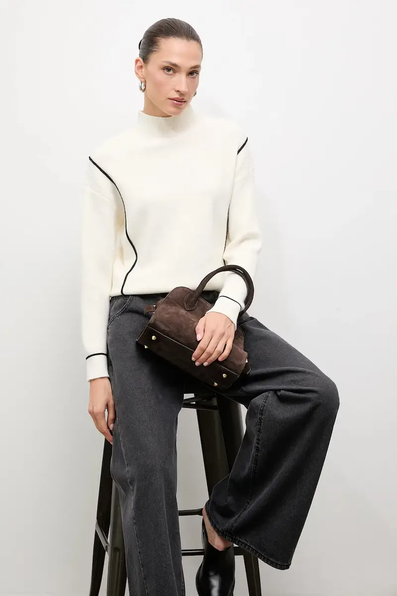 maglione in cashemire donna colore beige