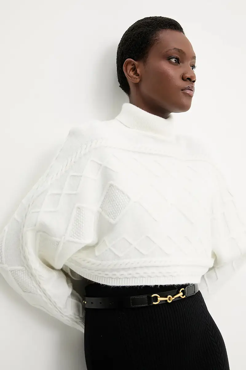 maglione in cashemire donna colore beige