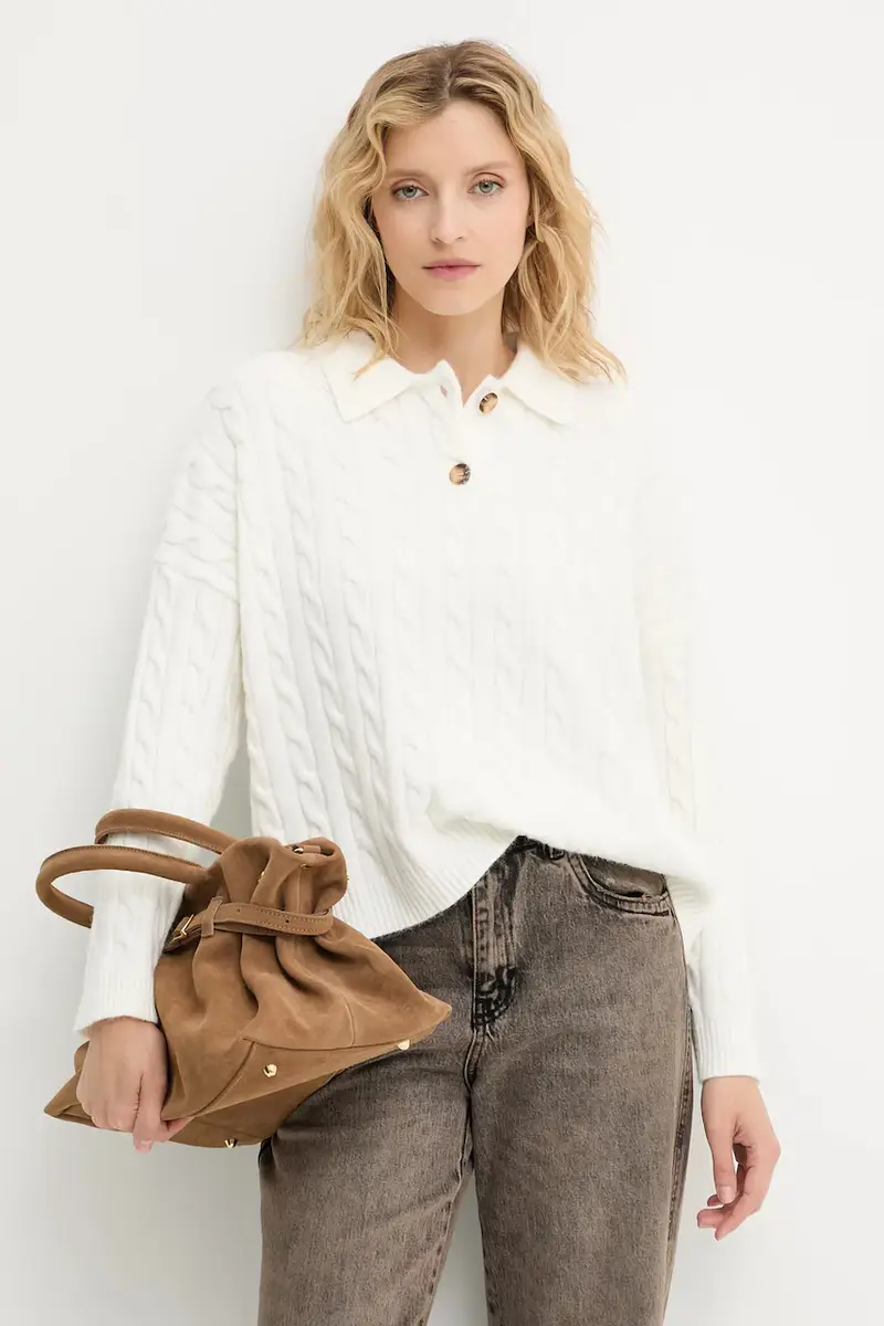 maglione in cashemire donna colore beige miniatura 2