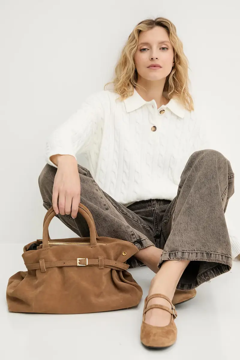 maglione in cashemire donna colore beige