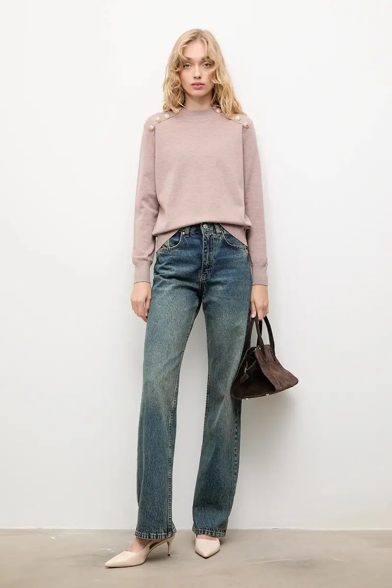 maglione in cashemire donna colore beige miniatura 2