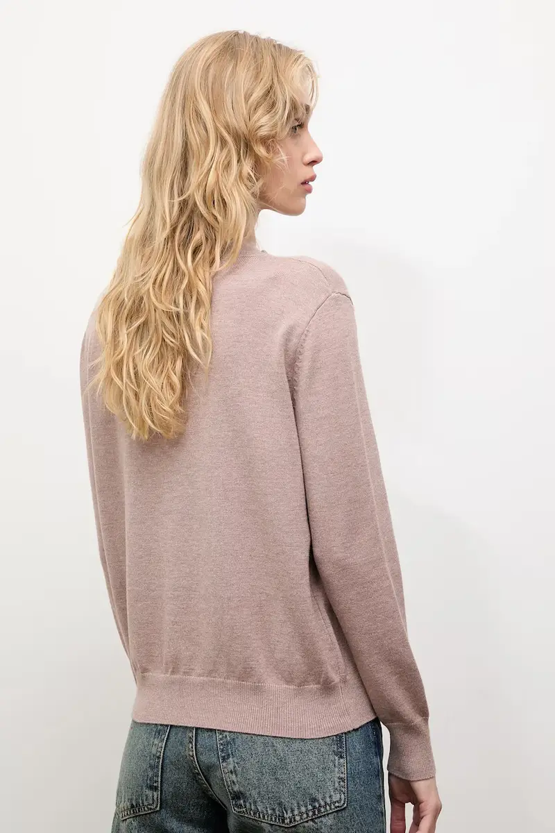 maglione in cashemire donna colore beige miniatura 3